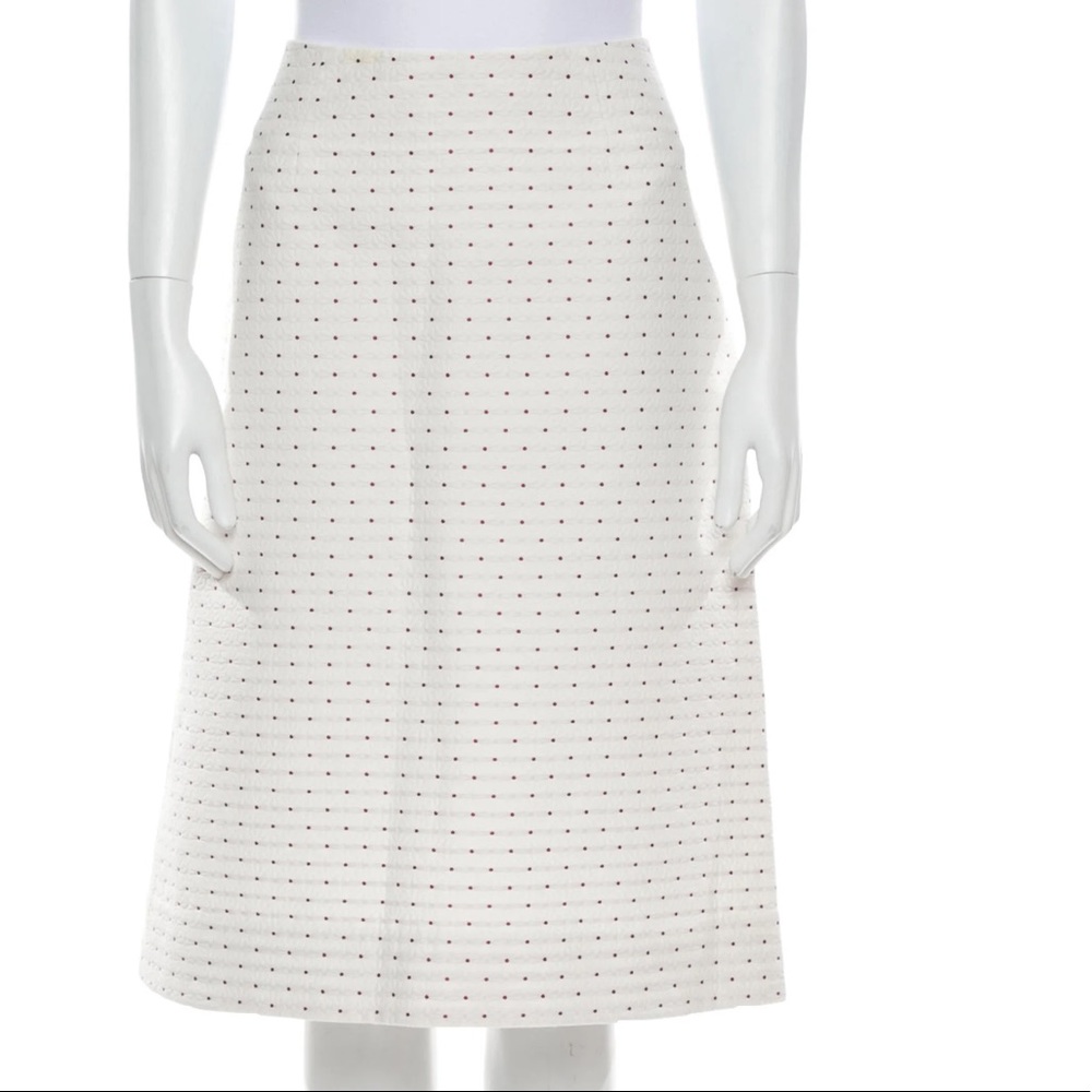 Trademark Polka Dot Print Knee-Length Skirt a-line floral‎ jacquard high waisted